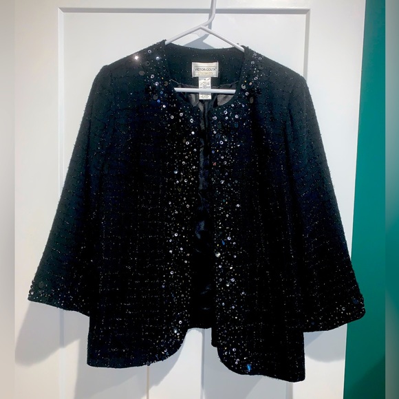 Victor Costa Occasion Beaded Blazer - Picture 1 of 6